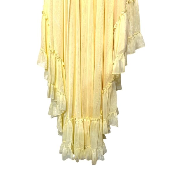 Mac Duggal Beaded Ruffle High Low Yellow Gown in Lemon Yellow Sizes 4 & 6 - Picture 12 of 14